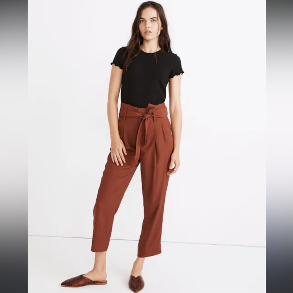 Madewell Rust Colored Paper‎ Bag Pants size 6